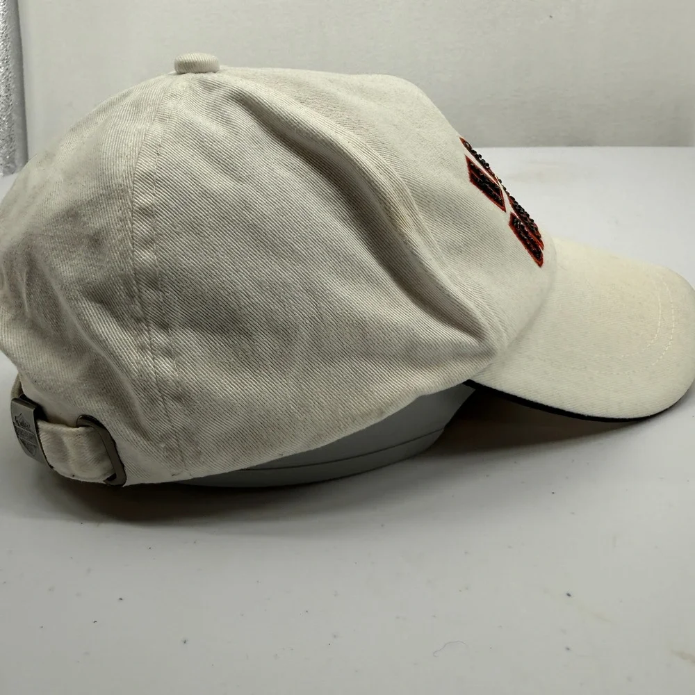 Harley-Davidson Hat Women OS White Sequin Embroidered Adjustable‎ Baseball Cap